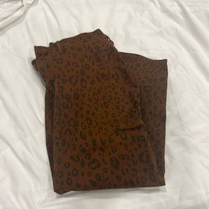 Cheetah print straight leg jeans